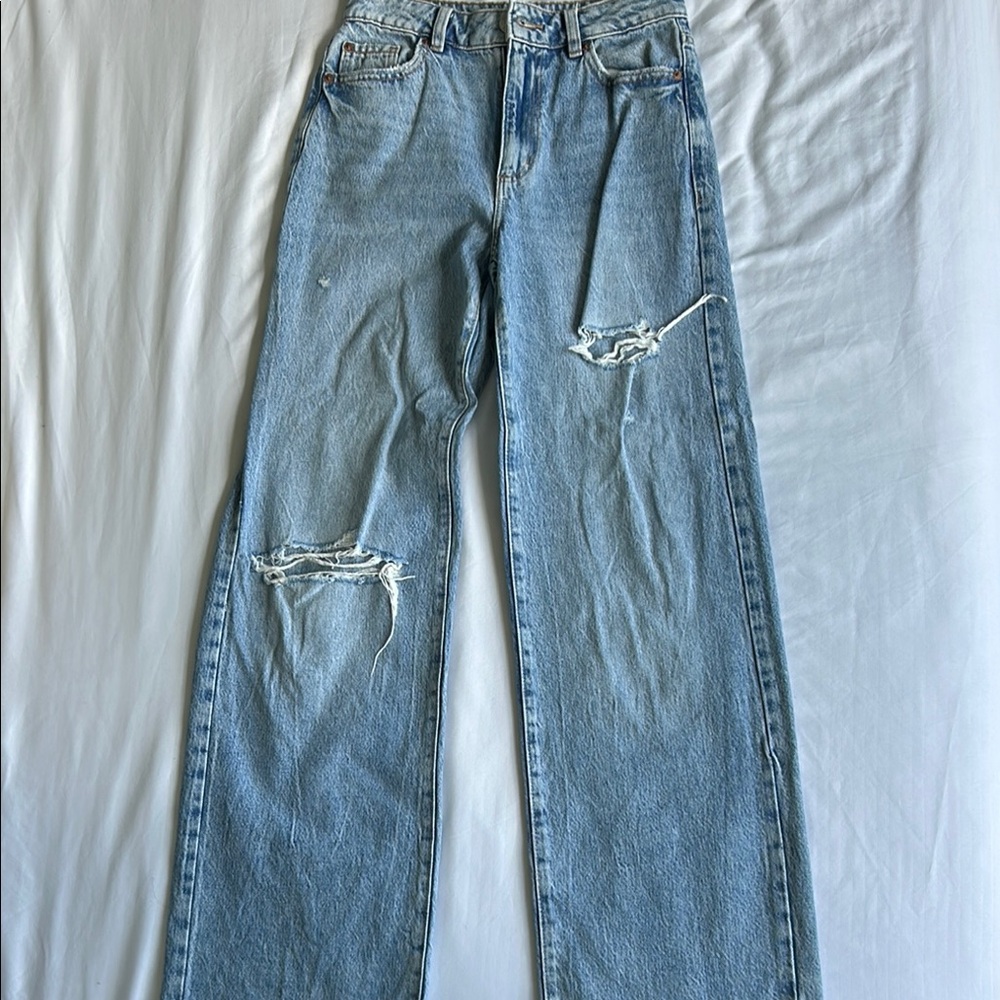 Distressed Light Blue Jeans
